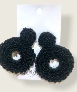 Wanderlust By Abby Black Beaded Earrings