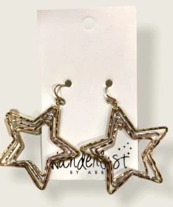 Wanderlust By Abby NEW Gold And Silver Star Earrings