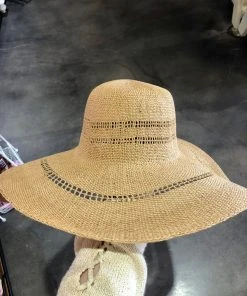 Wanderlust By Abby NEW Floppy Straw Hat With Detailed Trim