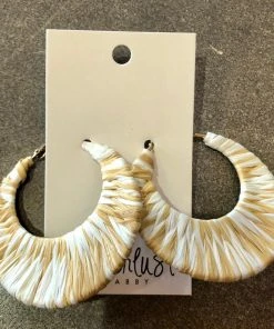 Wanderlust By Abby White And Beige Hoop