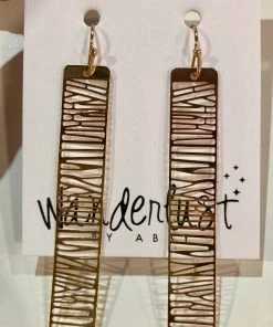 Wanderlust By Abby Gold Dangle Earrings NEW