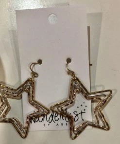 Wanderlust By Abby NEW Gold And Silver Star Earrings