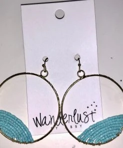 Wanderlust By Abby Circle Earring With Turquoise Beads