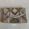 Wanderlust By Abby White & Gold Beaded Purse NEW