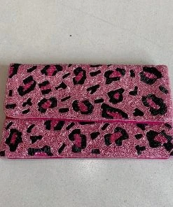 Wanderlust By Abby Pink Leopard Beaded Purse NEW