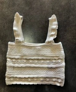 Wanderlust By Abby Knit Jacquard Sweater Sleeveless Crop Top SALE