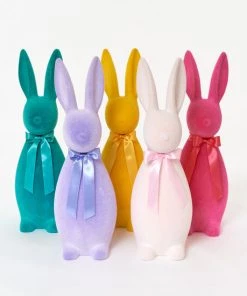 Wanderlust By Abby NEW Flocked Button Nose Bunny
