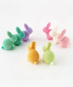 Wanderlust By Abby Flocked Pastel Seated Bunny NEW