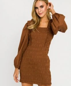 Wanderlust By Abby Smocking Detail Mini Dress