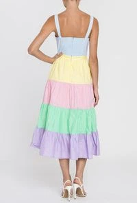 Wanderlust By Abby Pastel Colorblock Dress NEW