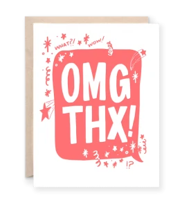 Lion Heart Prints NEW Omg Thx Greeting Card