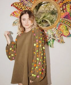 Queen Of Sparkles QOS Olive Rhinestone Dress