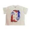Queen Of Sparkles QOS Red & Blue Fringe Boots Tee CLOTHING