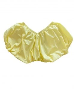 Wanderlust By Abby Cropped Yellow V-Neckline Puff Top