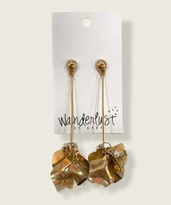 Wanderlust By Abby NEW Gold Petal Dangles