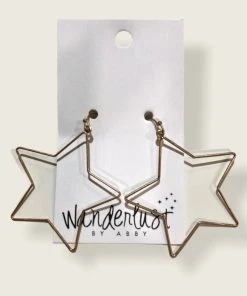 Wanderlust By Abby Gold Star Dangle Earrings NEW