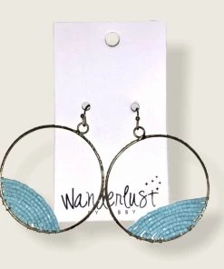 Wanderlust By Abby Circle Earring With Turquoise Beads
