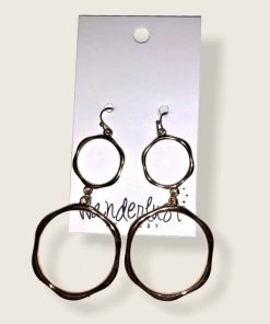 Wanderlust By Abby Double Circle Dangle Earrings