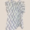 Wanderlust By Abby Print Ruffle Sleeve Top