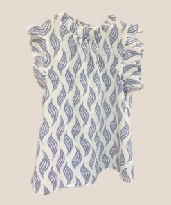 Wanderlust By Abby Print Ruffle Sleeve Top