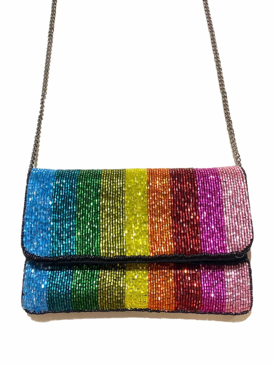 Wanderlust By Abby Rainbow Stripe Beaded Bag 3 Wanderlust By Abby Rainbow Stripe Beaded Bag