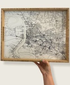Wanderlust By Abby NEW Baton Rouge Map Wooden Tray