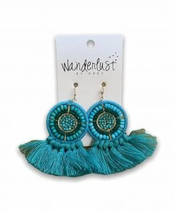 Wanderlust By Abby Teal Beaded Fray Tassels