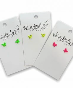 Wanderlust By Abby Mini Neon Butterfly Studs NEW