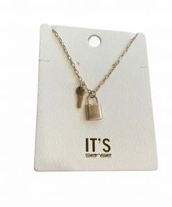 Wanderlust By Abby Lock And Key Dainty Chain Necklace NEW