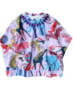 Queen Of Sparkles NEW Jewel Jungle Rhinestone Printed Sweatshirt