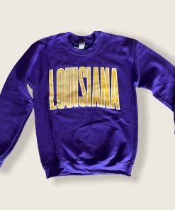 Wanderlust By Abby LA Outline Purple Sweatshirt NEW