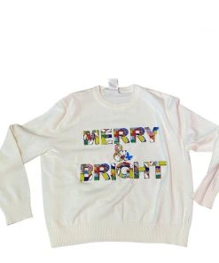 Queen Of Sparkles Merry And Bright Fancy Letter Sweater
