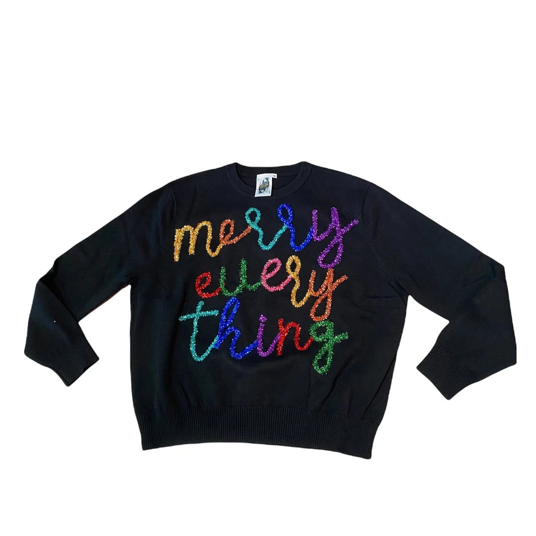 Queen Of Sparkles Sweaters & Sweatshirts Merry Everything Glitter Script Sweater 3 Queen Of Sparkles Sweaters & Sweatshirts Merry Everything Glitter Script Sweater