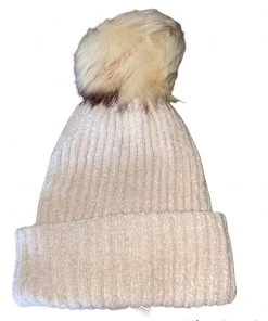 Wanderlust By Abby SALE Ivory Ribbed Beanie