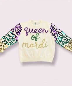 Queen Of Sparkles Queen Of Mardi Sweater NEW