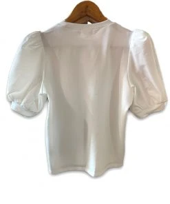 Wanderlust By Abby Knit Short Puff Sleeve Top NEW