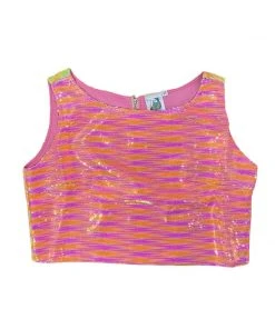 Queen Of Sparkles NEW QOS Neon Sequin Stripe Shorts