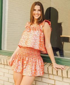 Queen Of Sparkles QOS Red Butterfly Ruffle Tank