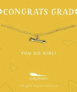 Lucky Feather You Go Girl Arrow Necklace