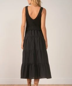 Wanderlust By Abby NEW Woven/Knit Tiered Maxi Dress