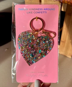 Wanderlust By Abby NEW Confetti Acrylic Heart Keychain