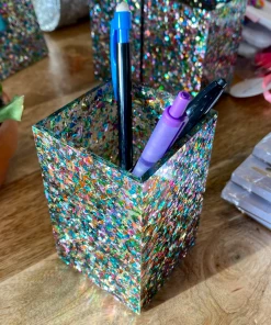 Wanderlust By Abby Confetti Acrylic Pen Cup