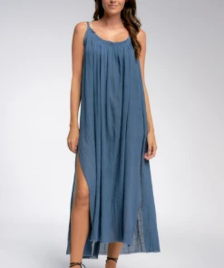 Wanderlust By Abby NEW Denim Blue Maxi Dress