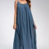 Wanderlust By Abby NEW Denim Blue Maxi Dress