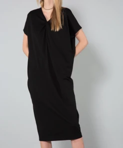 Wanderlust By Abby NEW Black Twist Short Sleeve Maxi Dress