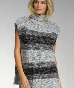 Wanderlust By Abby Sleeveless Black And Gray Sweater NEW