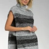 Wanderlust By Abby Sleeveless Black And Gray Sweater NEW