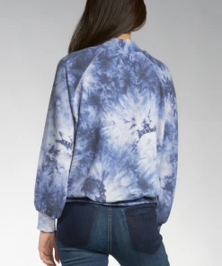 Wanderlust By Abby Blue Tie Dye Crew Sweatshirt NEW