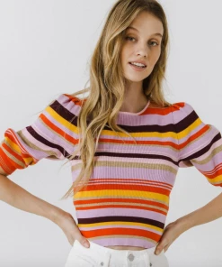 Wanderlust By Abby Stripe Knit Top