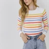 Wanderlust By Abby Multi-Colored Striped Sweater NEW